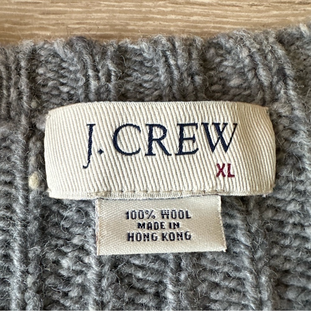 Vintage 100% Wool Sweater Knit Ribbed XL - Picture 6 of 7